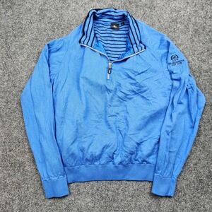 Fairway‎ & Greene Sweater Mens Medium Blue Quarter Zip Golf Pullover Broadmoor